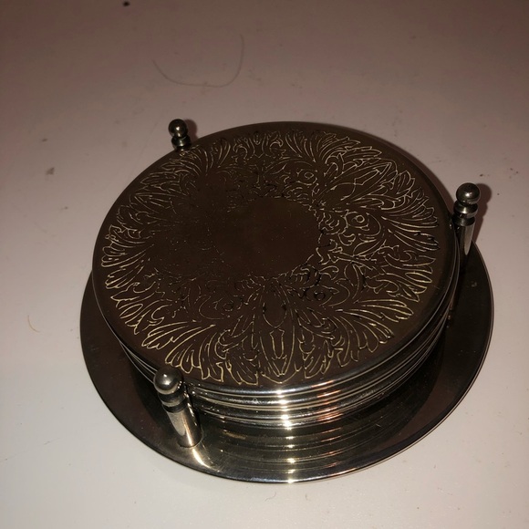 Elegant Silver Coaster Set - Picture 9 of 9